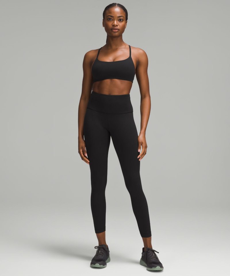 Lululemon Wunder Train High-Rise Ribbed Tight 25" Black Online Outlet Sale