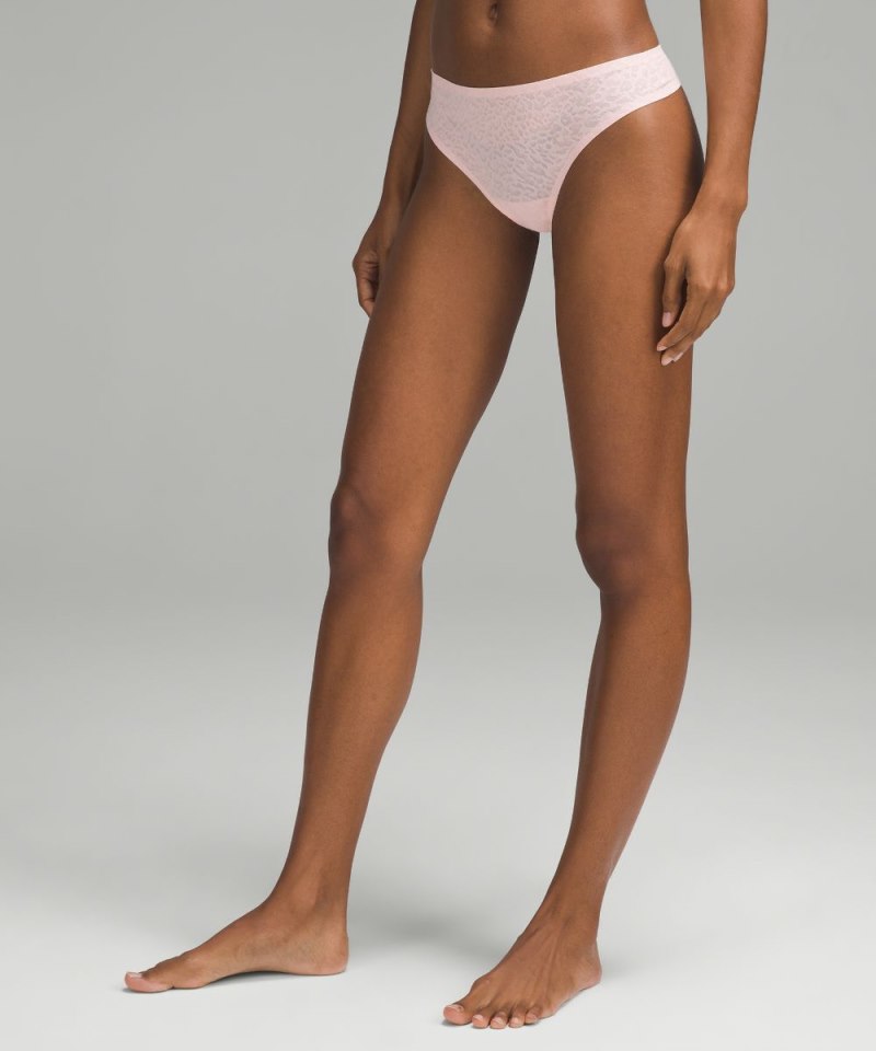 Lululemon InvisiWear Mid-Rise Thong Underwear Performance Lace *3 Pack Oasis Blue / Lace / Strawberry Milkshake / Lace / Glaze Pink / Lace Online Outlet Sale