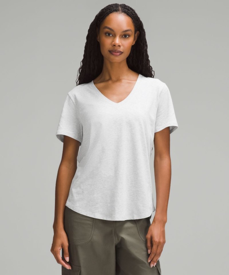 Lululemon Love V-Neck T-Shirt Heathered Core Ultra Light Grey Online Outlet Sale