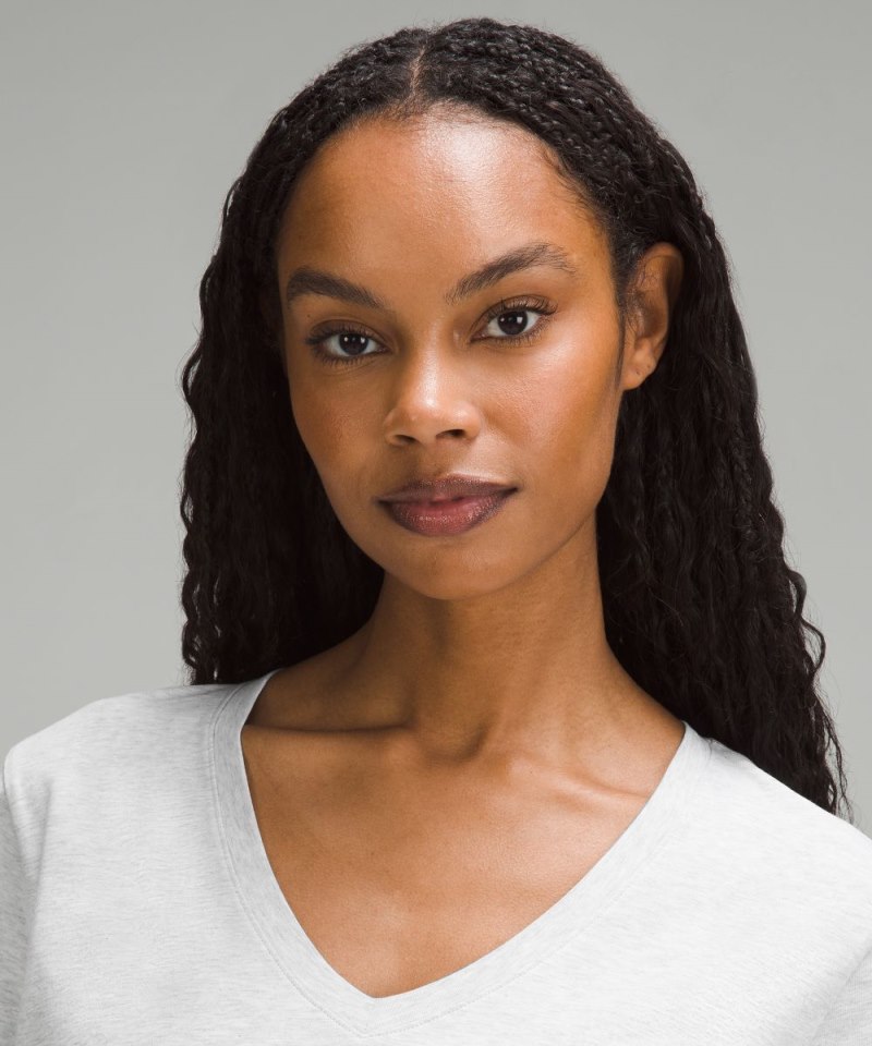 Lululemon Love V-Neck T-Shirt Heathered Core Ultra Light Grey Online Outlet Sale