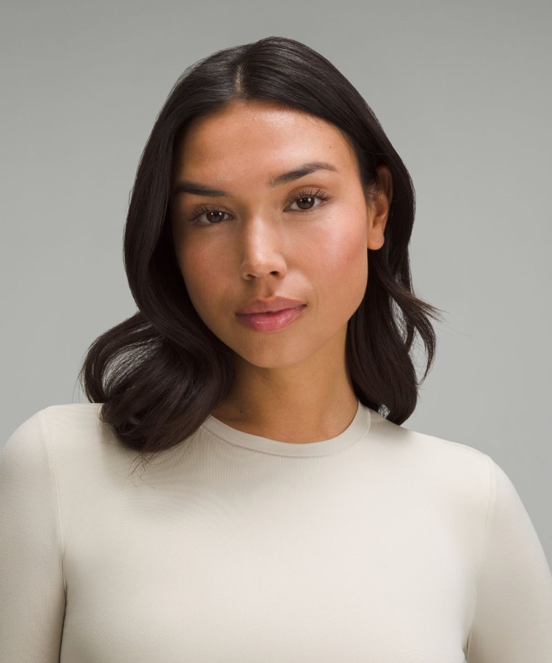 Lululemon Wundermost Ultra-Soft Nulu Crewneck Long-Sleeve Shirt Mojave Tan Online Outlet Sale