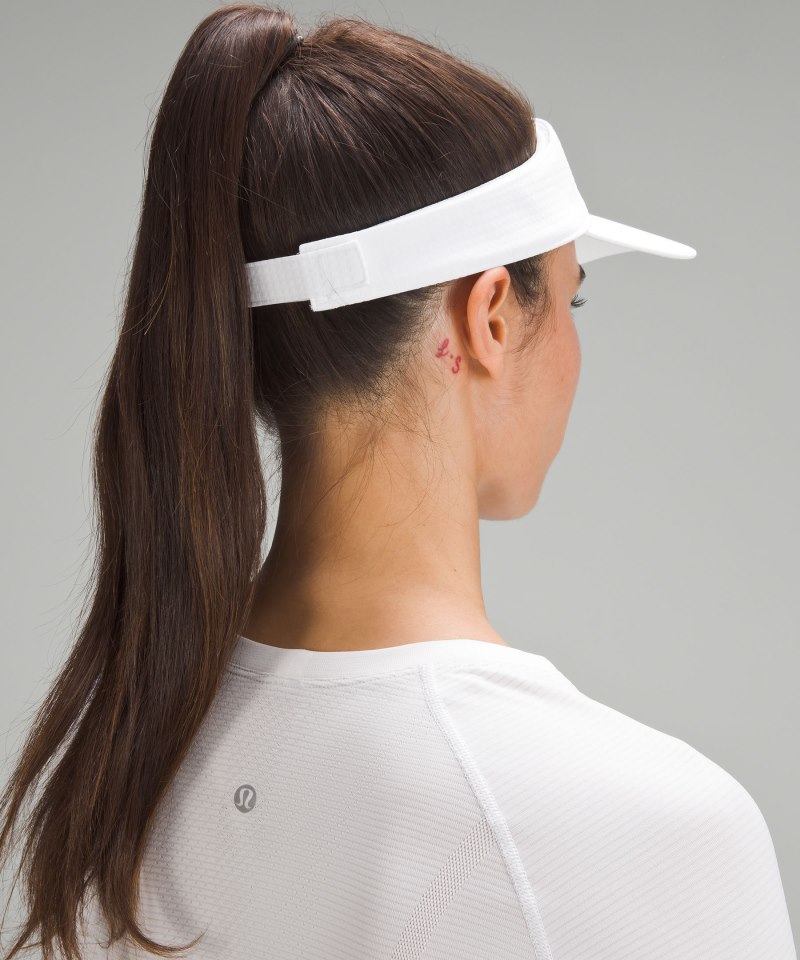 Lululemon Removable Sweatband All-Sport Visor *Wordmark White / Black Online Outlet Sale