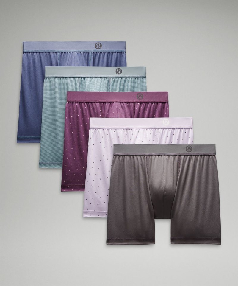 Lululemon Always In Motion Boxer 5" *5 Pack Traverse Grey / Pine Dot Wp Mojave Tan Grape Thistle / Jumie Stripe Cloud Blue Belgian Blue / Shade / Pine Dot Wp Lilac Ether Grape Thistle Online Outlet Sale