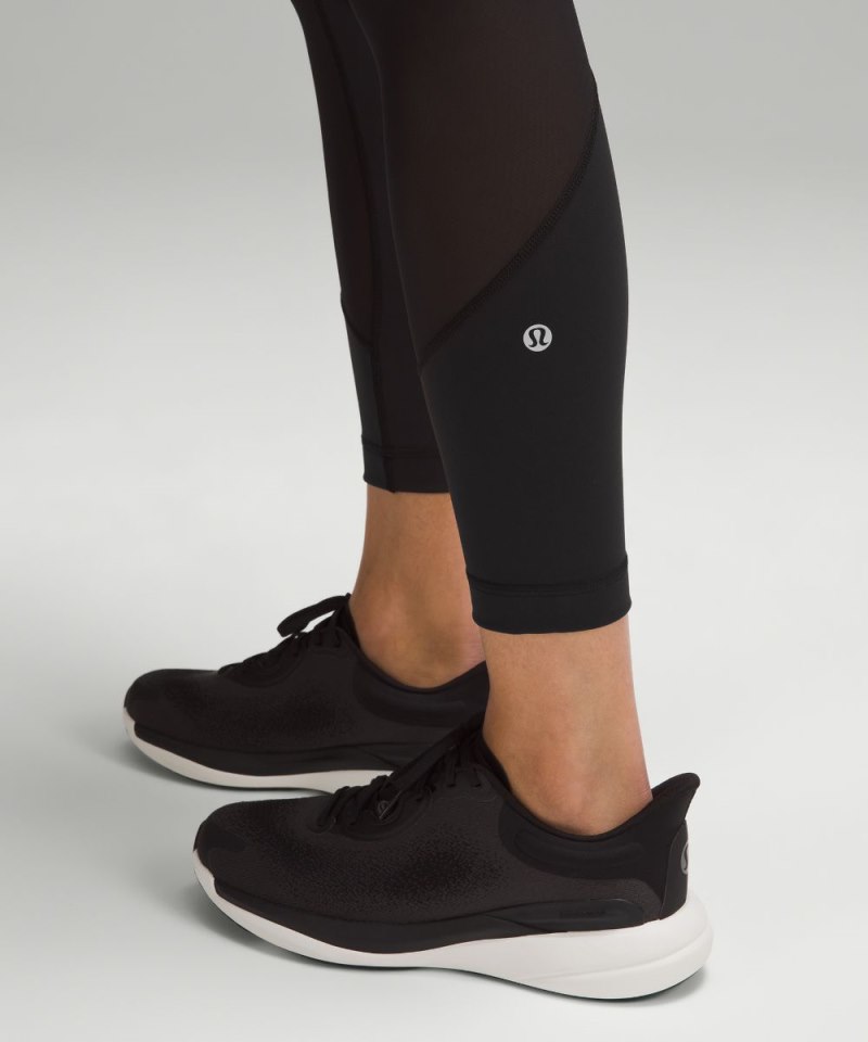 Lululemon Wunder Train Mesh High-Rise Tight 25" Black Online Outlet Sale