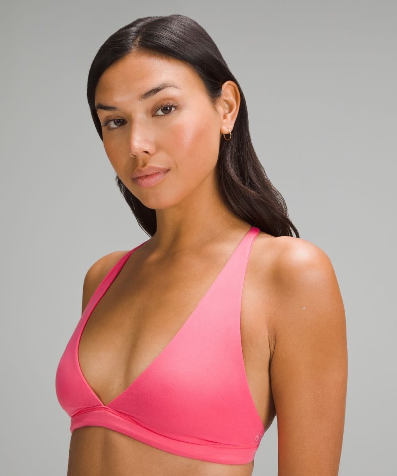 Lululemon Wundermost Ultra-Soft Nulu T-Strap Triangle Bralette *A / B Cup Glaze Pink Online Outlet Sale
