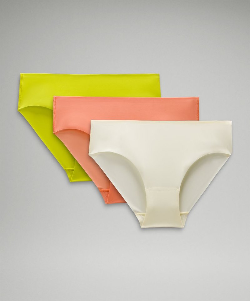 Lululemon InvisiWear Mid-Rise Bikini Underwear *3 Pack Sundance / Coral Kiss / Lichen Lime Online Outlet Sale