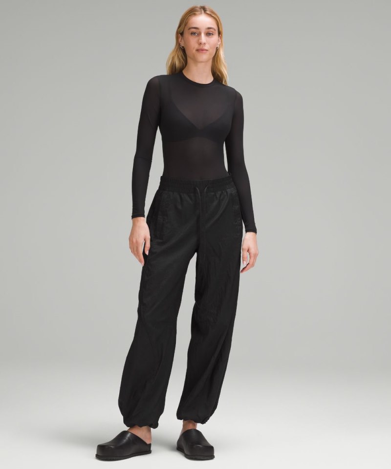 Lululemon Nulu Mesh Long-Sleeve Crewneck Bodysuit Black Online Outlet Sale
