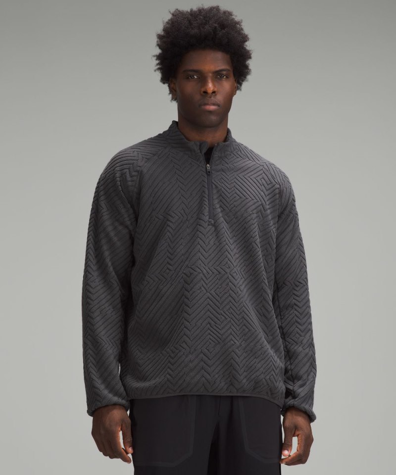 Lululemon Textured Fleece Hiking Half Zip Graphite Grey Online Outlet Sale