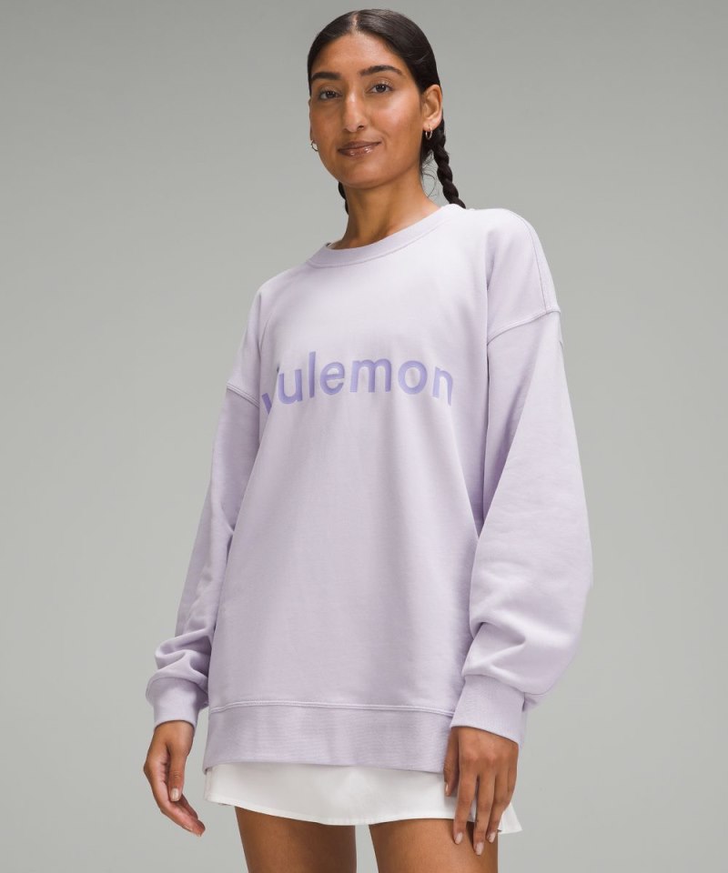 Lululemon Perfectly Oversized Crew *Graphic Lilac Ether Online Outlet Sale