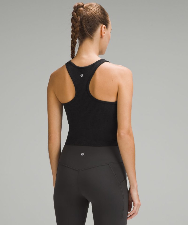 Lululemon Ebb to Street Cropped Racerback Tank Top *Light Support, B / C Cup Black Online Outlet Sale
