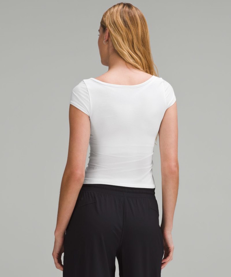 Lululemon Cap-Sleeve Henley T-Shirt White Online Outlet Sale