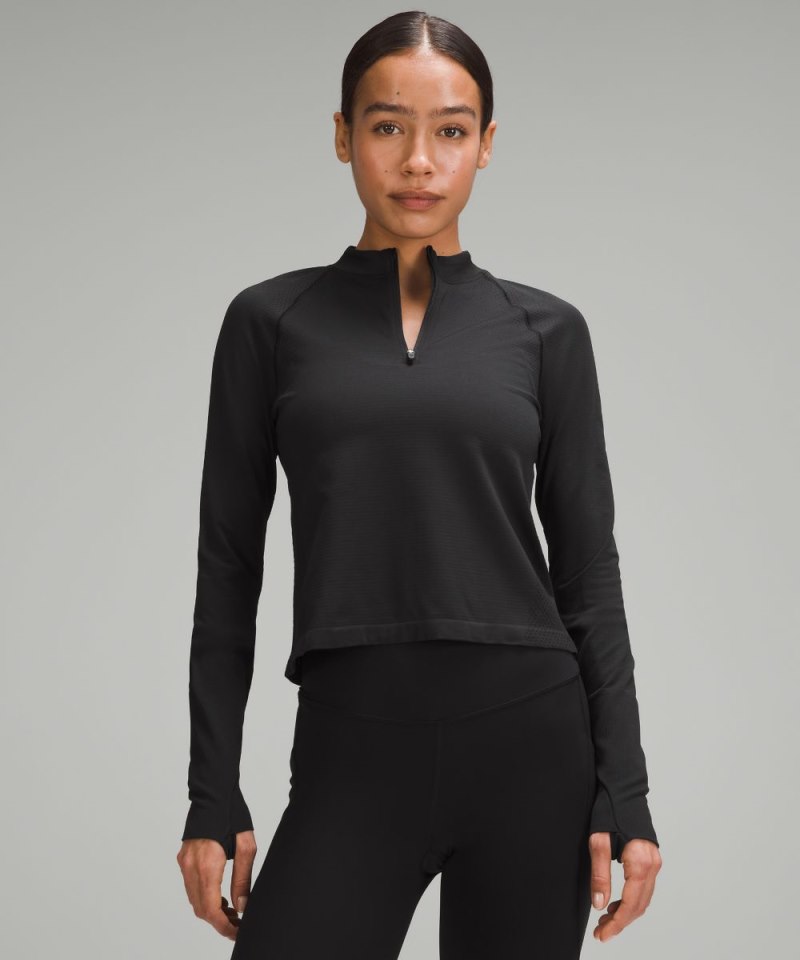 Lululemon Swiftly Tech Mockneck Half Zip 2.0 *Race Length Black / Black (not available) Online Outlet Sale
