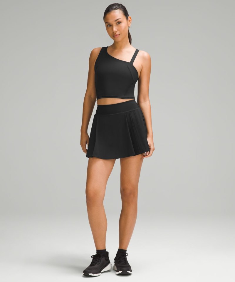 Lululemon Everlux Asymmetrical Tennis Tank Top Black Online Outlet Sale