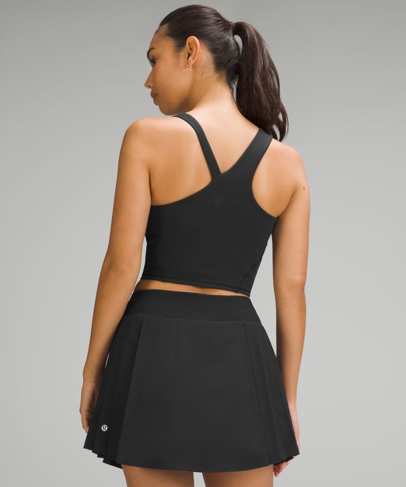 Lululemon Everlux Asymmetrical Tennis Tank Top Black Online Outlet Sale