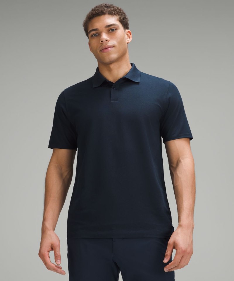 Lululemon Classic-Fit Pique Short-Sleeve Polo Shirt True Navy Online Outlet Sale