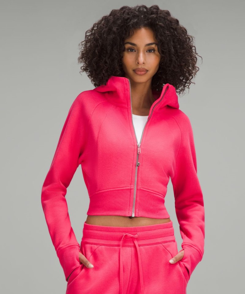 Lululemon Scuba Full-Zip Cropped Hoodie Glaze Pink Online Outlet Sale