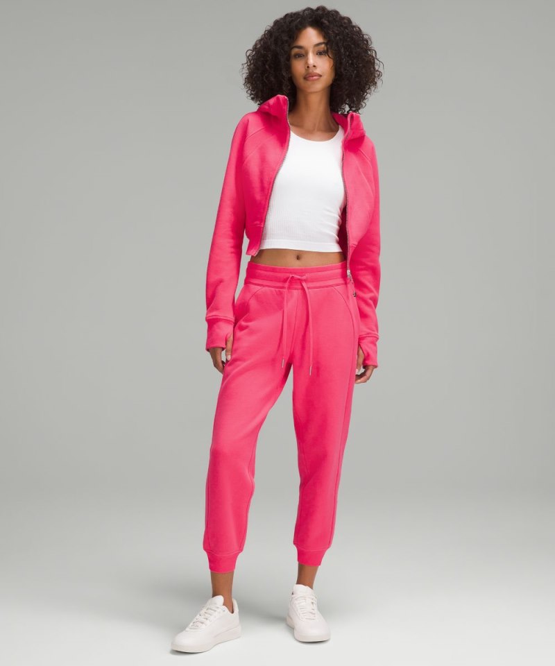 Lululemon Scuba Full-Zip Cropped Hoodie Glaze Pink Online Outlet Sale