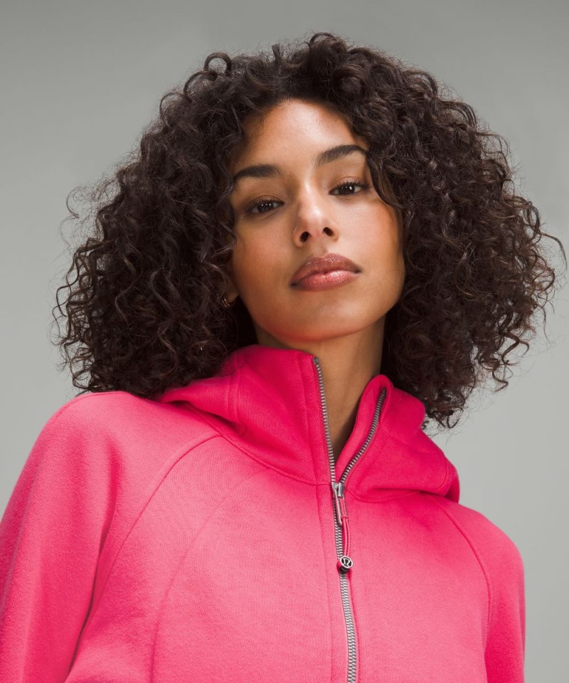 Lululemon Scuba Full-Zip Cropped Hoodie Glaze Pink Online Outlet Sale