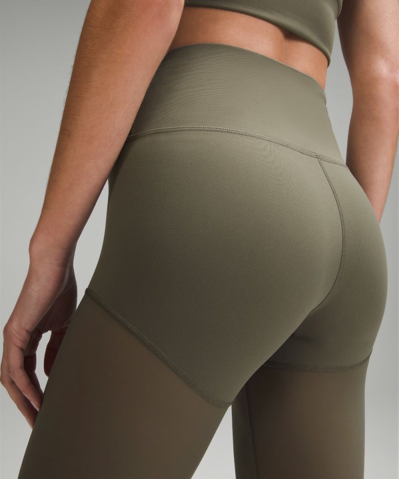Lululemon Wunder Train Mesh High-Rise Tight 25" Army Green Online Outlet Sale