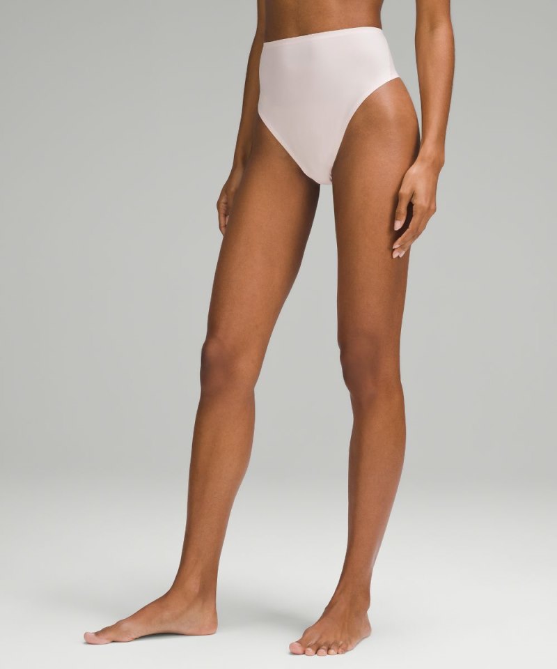 Lululemon Wundermost Ultra-Soft Nulu High-Waist Thong Underwear Strawberry Milkshake Online Outlet Sale