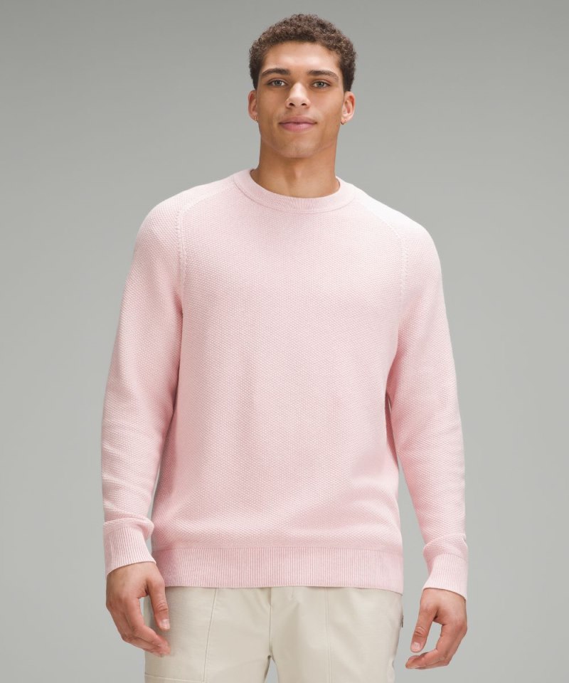 Lululemon Textured Knit Crewneck Sweater Heathered Meadowsweet Pink Online Outlet Sale