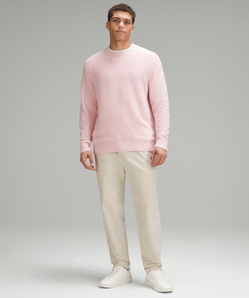 Lululemon Textured Knit Crewneck Sweater Heathered Meadowsweet Pink Online Outlet Sale