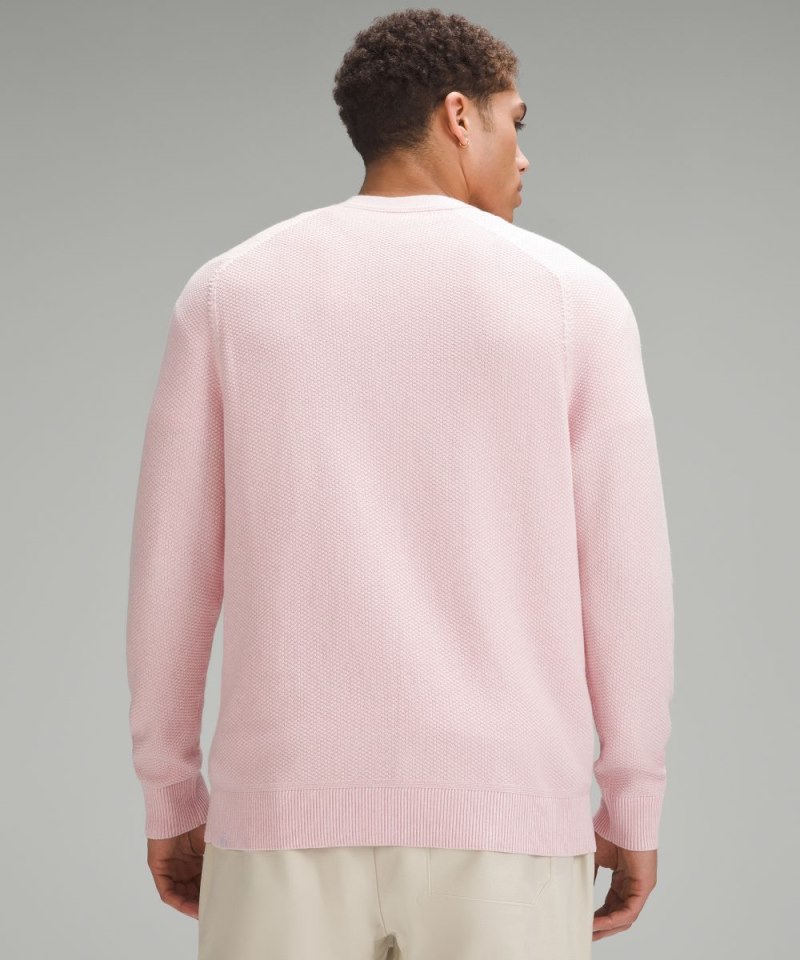 Lululemon Textured Knit Crewneck Sweater Heathered Meadowsweet Pink Online Outlet Sale