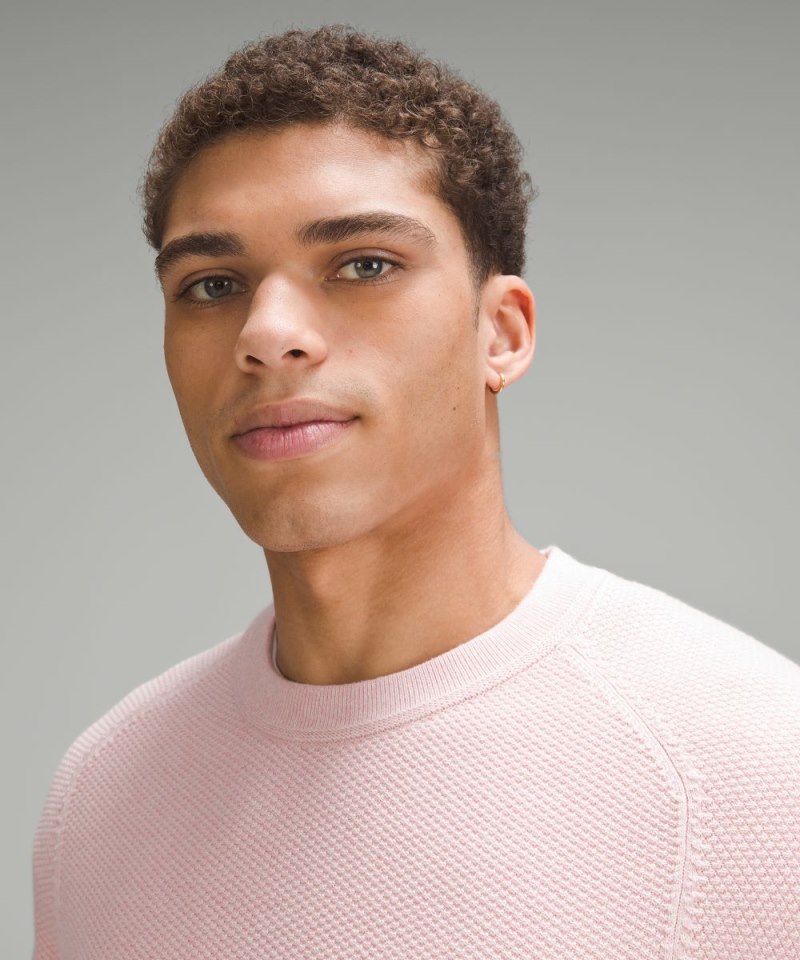 Lululemon Textured Knit Crewneck Sweater Heathered Meadowsweet Pink Online Outlet Sale