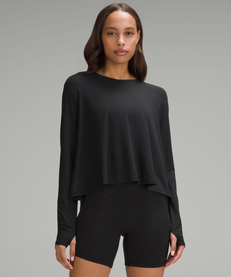 Lululemon Modal Relaxed-Fit Lounge Long-Sleeve Shirt Black Online Outlet Sale