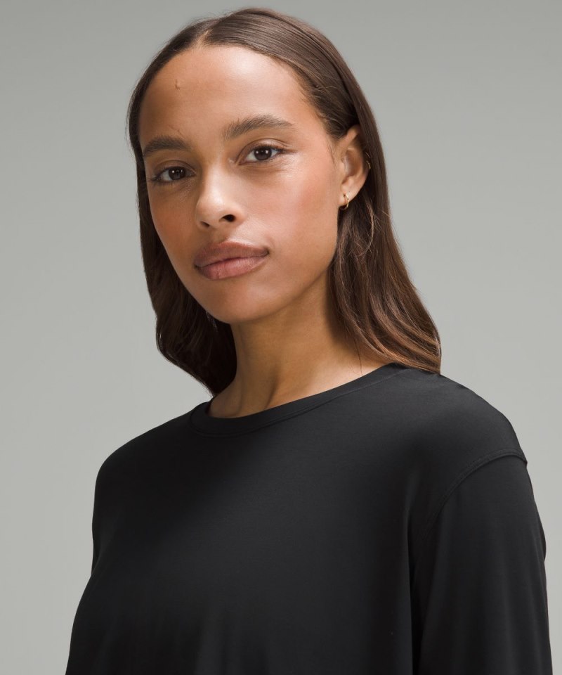 Lululemon Modal Relaxed-Fit Lounge Long-Sleeve Shirt Black Online Outlet Sale