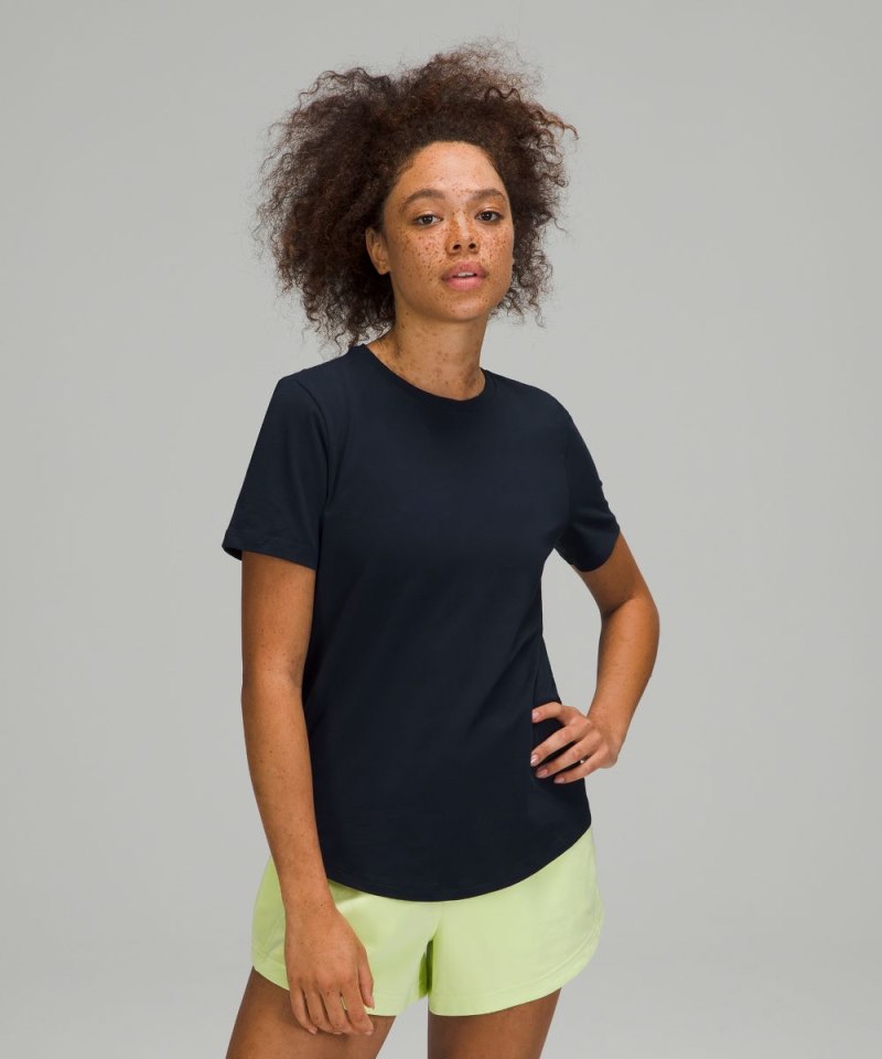 Lululemon Love Curved-Hem Crewneck T-Shirt True Navy Online Outlet Sale