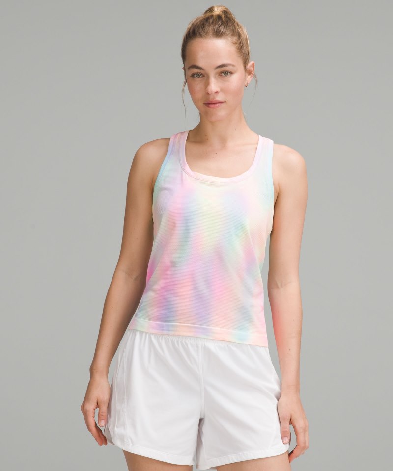 Lululemon Swiftly Tech Racerback Tank Top 2.0 Waist Length *Wash Psychedelic Wash Multi Online Outlet Sale