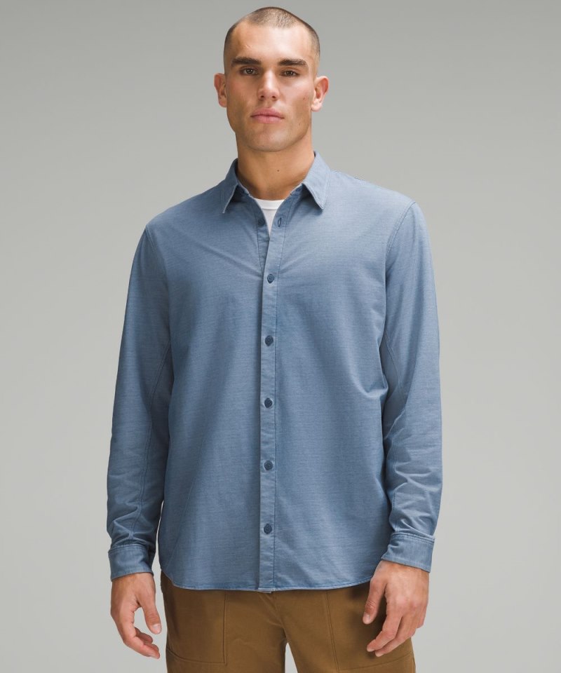 Lululemon Commission Long-Sleeve Shirt Enzyme Dye Mineral Blue Online Outlet Sale