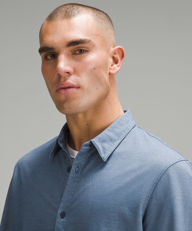 Lululemon Commission Long-Sleeve Shirt Enzyme Dye Mineral Blue Online Outlet Sale