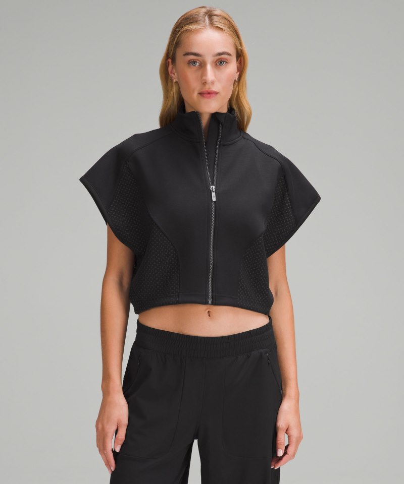 Lululemon Embossed Panel Full Zip Black Online Outlet Sale
