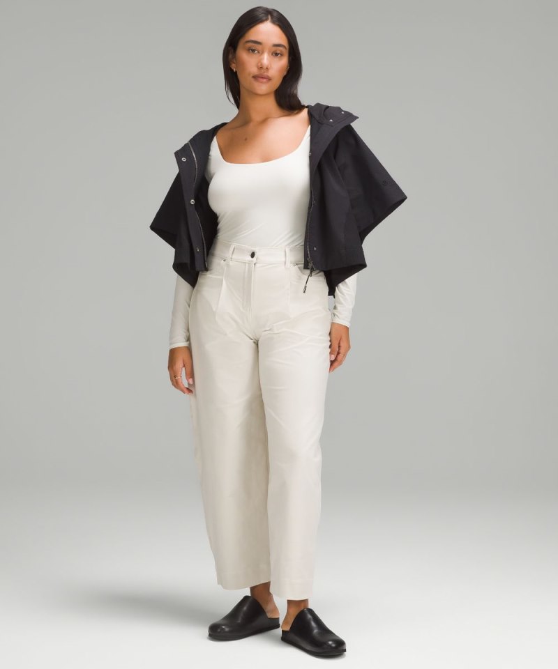 Lululemon Wundermost Ultra-Soft Nulu Square-Neck Long-Sleeve Bodysuit Bone Online Outlet Sale