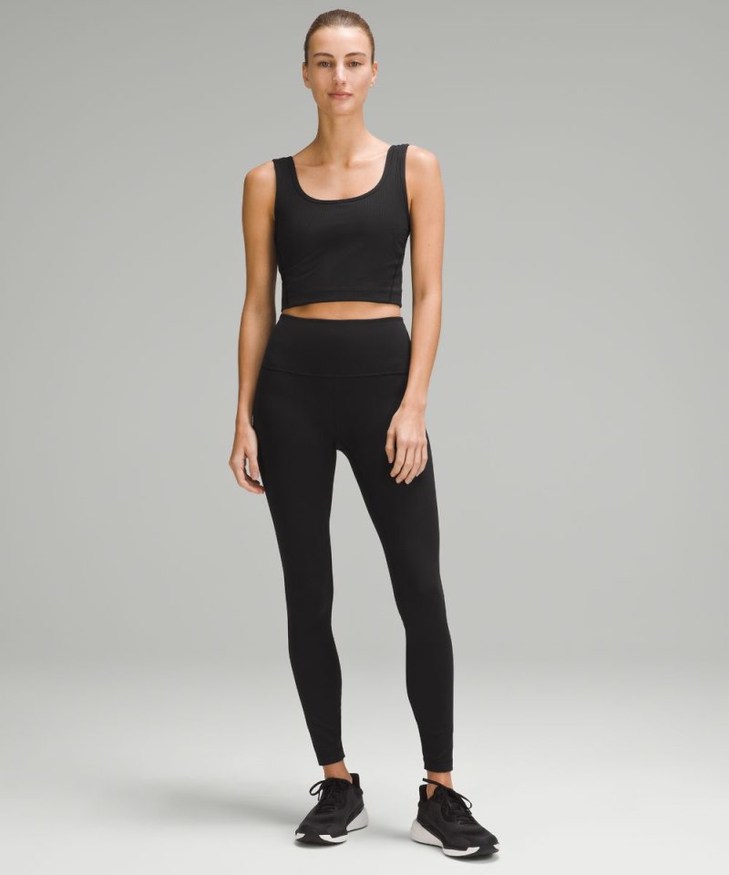 Lululemon Wunder Train High-Rise Ribbed Tight 28" Black Online Outlet Sale