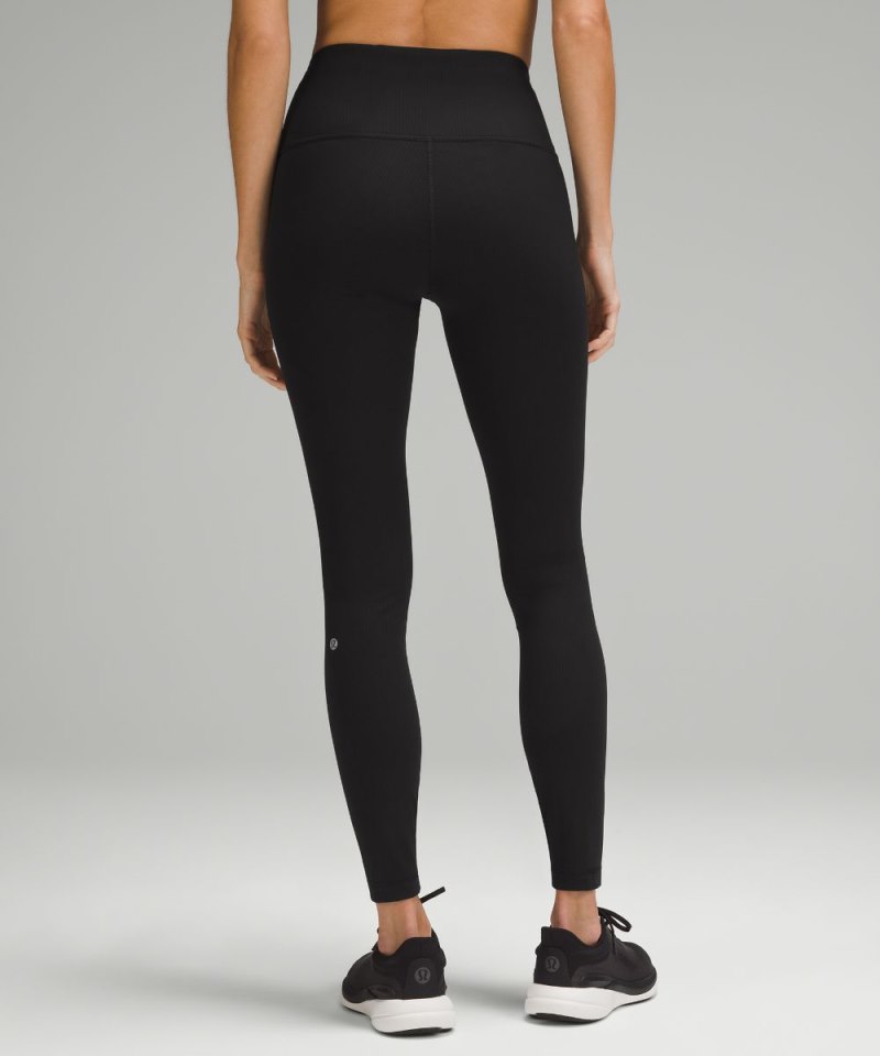 Lululemon Wunder Train High-Rise Ribbed Tight 28" Black Online Outlet Sale