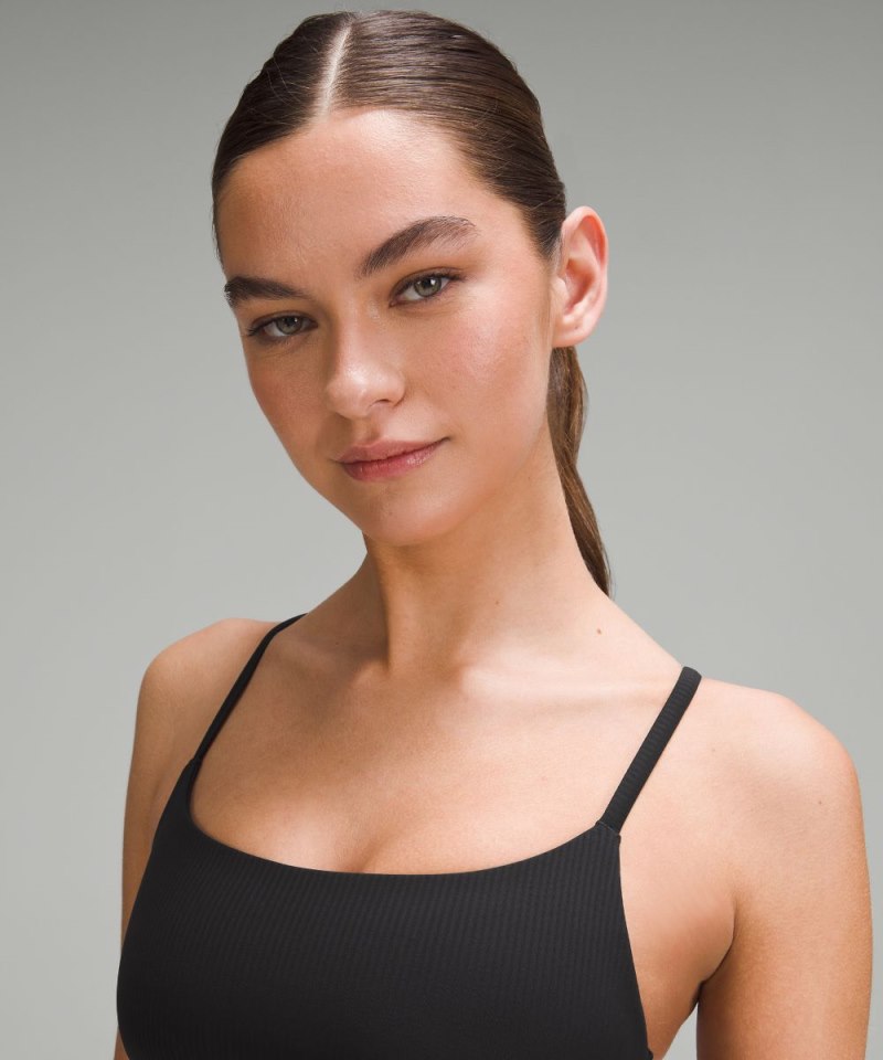 Lululemon Wunder Train Strappy Racer Bra Ribbed *Light Support, A / B Cup Black Online Outlet Sale