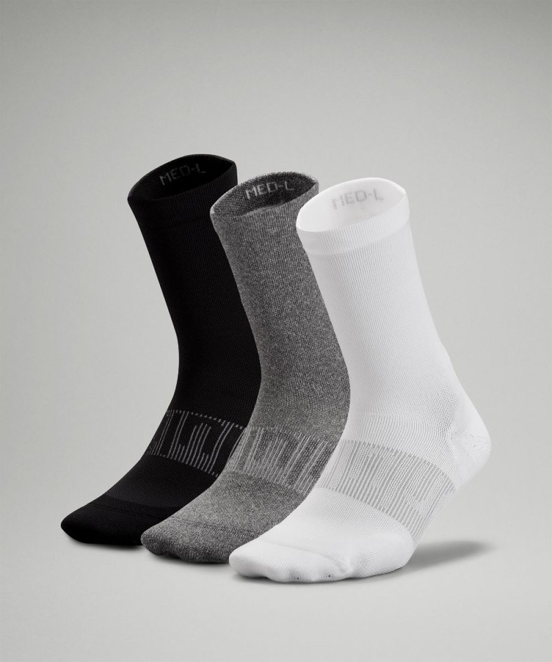 Lululemon Women's Power Stride Crew Socks *3 Pack White / Heather Grey / Black Online Outlet Sale