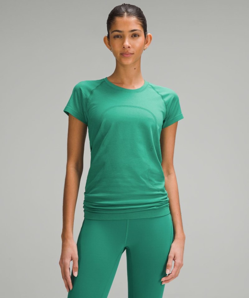 Lululemon Swiftly Tech Short-Sleeve Shirt 2.0 *Hip Length Cascadia Green / Cascadia Green Online Outlet Sale