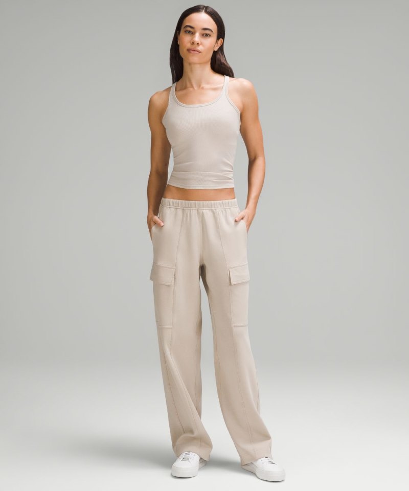 Lululemon Cotton-Blend Double-Knit Mid-Rise Cargo Pant Mojave Tan Online Outlet Sale