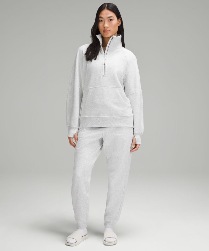 Lululemon Scuba Oversized Funnel-Neck Half Zip *Long Heathered Core Ultra Light Grey Online Outlet Sale