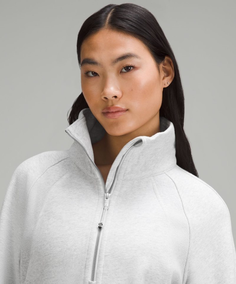 Lululemon Scuba Oversized Funnel-Neck Half Zip *Long Heathered Core Ultra Light Grey Online Outlet Sale