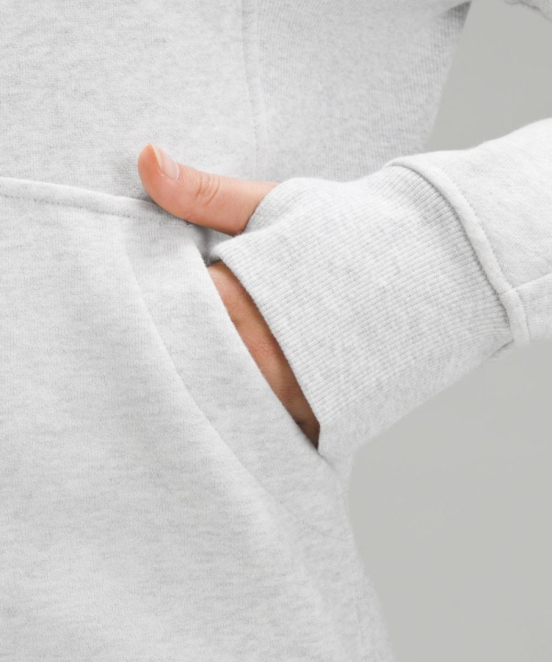 Lululemon Scuba Oversized Funnel-Neck Half Zip *Long Heathered Core Ultra Light Grey Online Outlet Sale