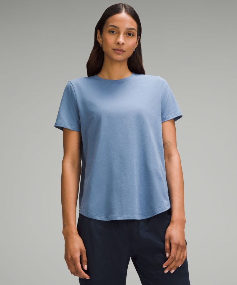 Lululemon Love Curved-Hem Crewneck T-Shirt Oasis Blue Online Outlet Sale