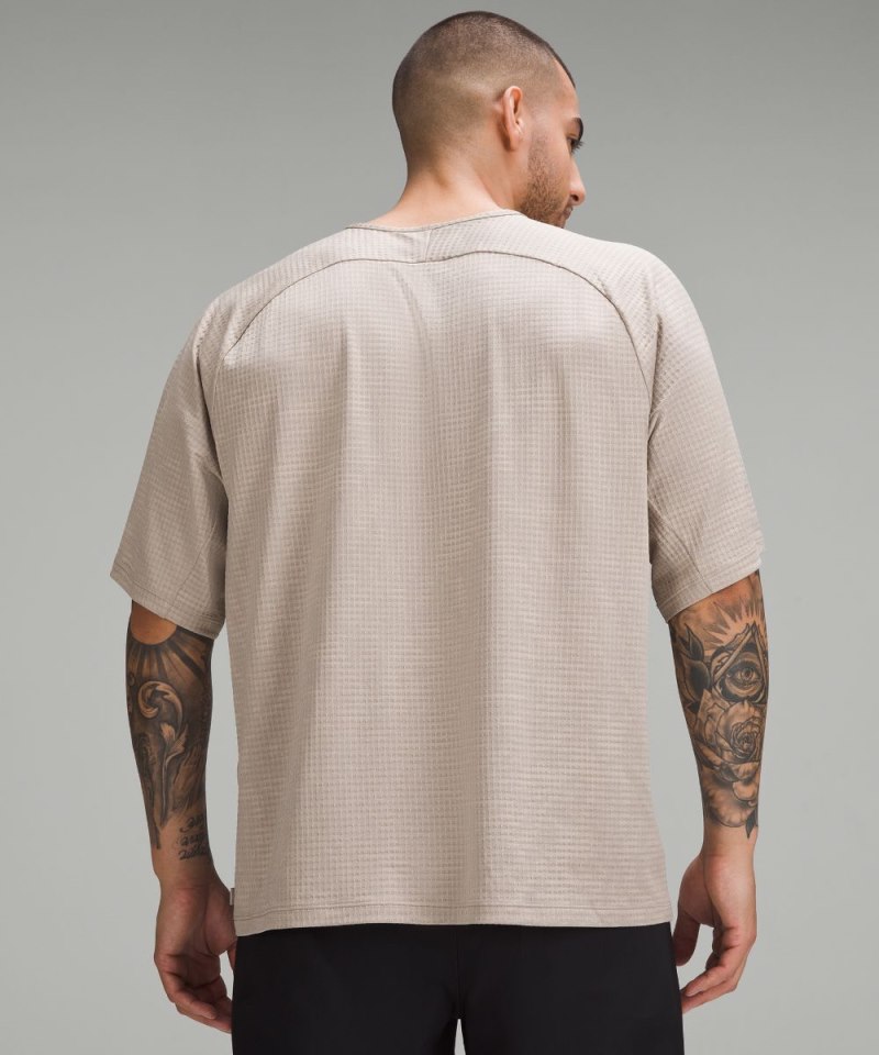 Lululemon Textured-Grid Short-Sleeve Henley Stone Grey / Desert Stone Online Outlet Sale