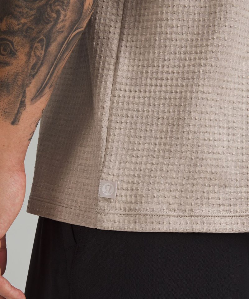 Lululemon Textured-Grid Short-Sleeve Henley Stone Grey / Desert Stone Online Outlet Sale