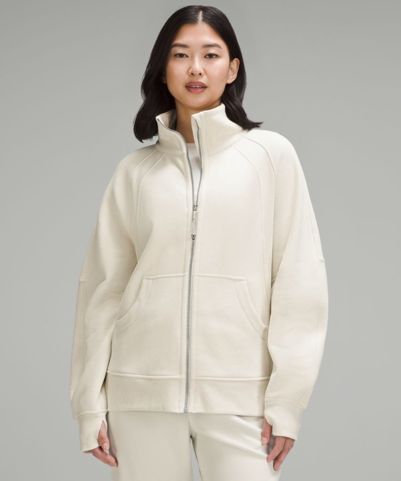 Lululemon Scuba Oversized Funnel-Neck Full Zip Bone Online Outlet Sale