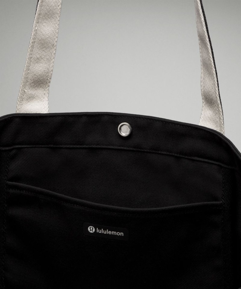 Lululemon Daily Multi-Pocket Canvas Tote Bag 20L *Logo Black / White Opal Online Outlet Sale